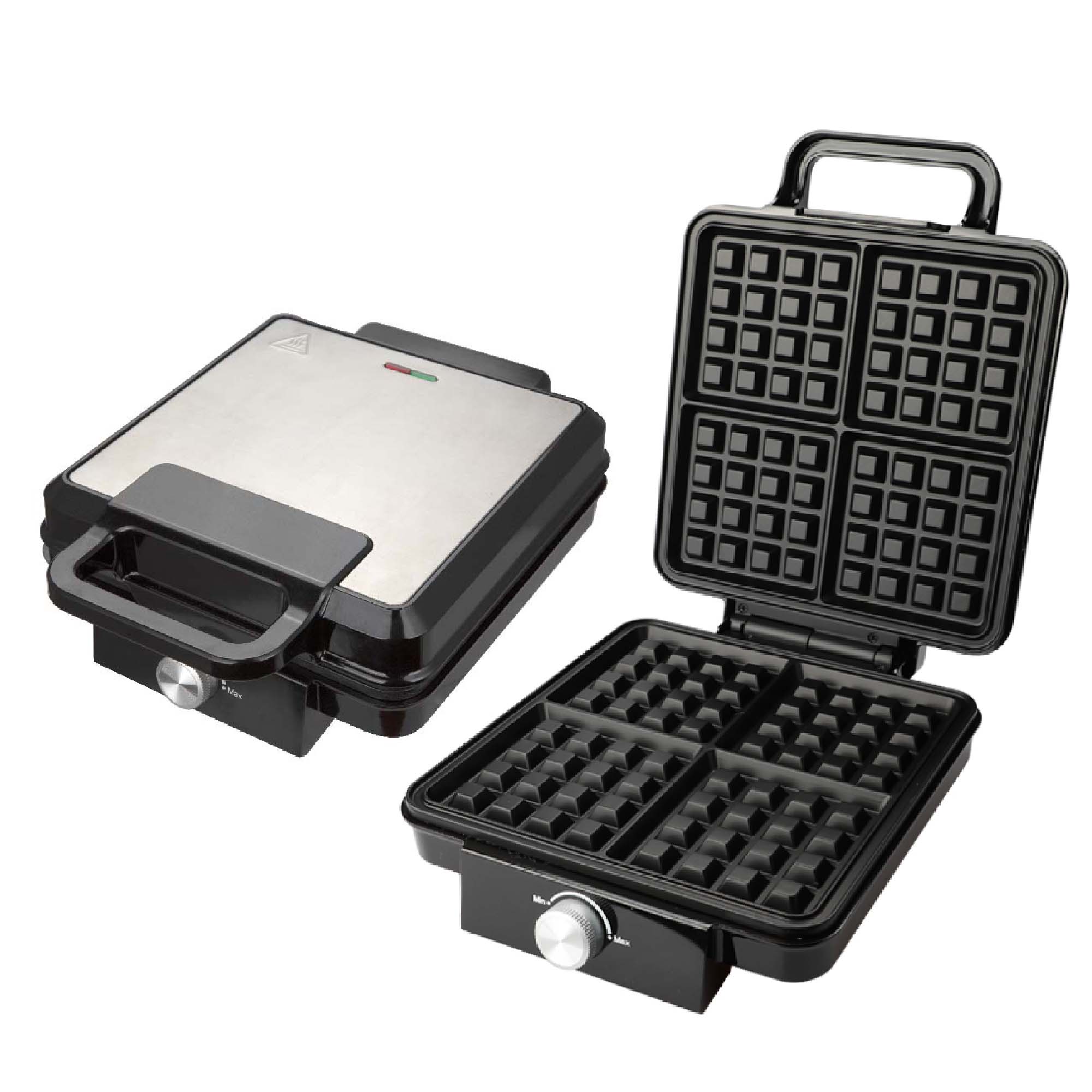 Waffle Iron Belgian - Stainless Steel 4 Slice Large Belgian