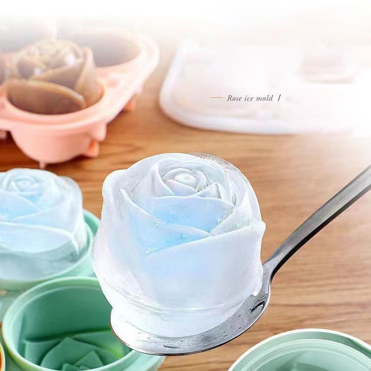 Kitchen Appliances Shelves - 3D Rose Ice Molds 4 Holes