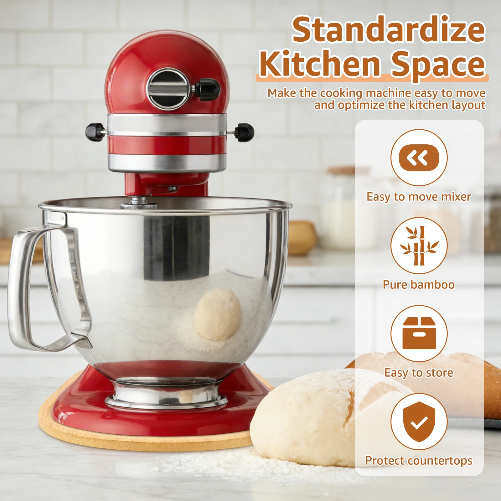 Bamboo Mixer Slider for Kitche - Kitchen Appliances Kitchenaid recension och pris