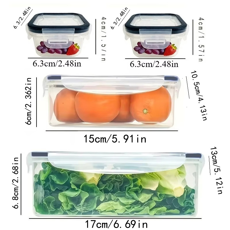 8Pcs Set Includes 4 Containers - Kitchen Appliances Refrigerators recension och pris