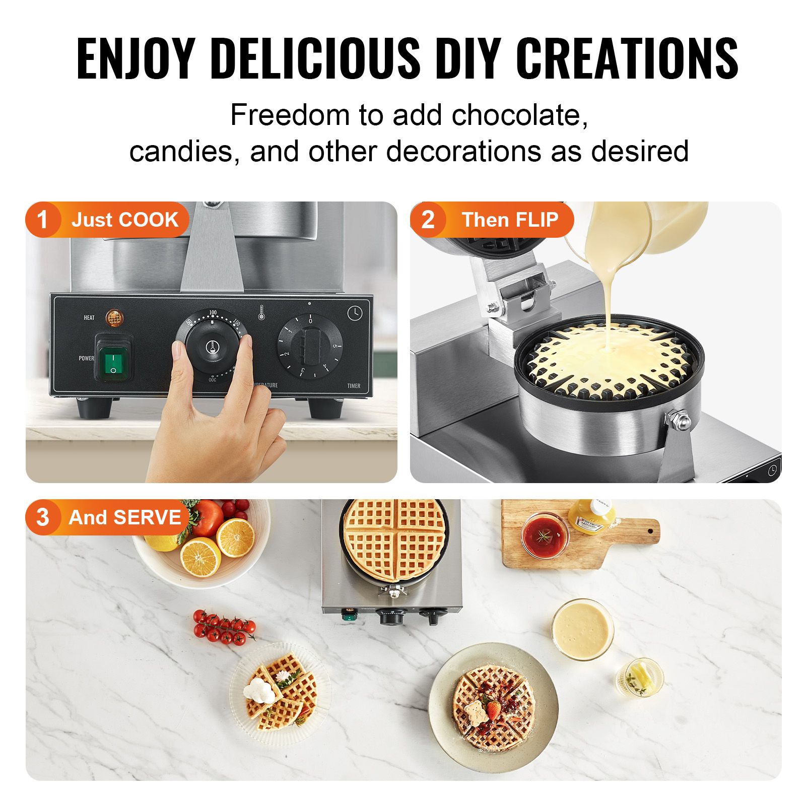 Commercial Waffle Maker, 1230W - Waffle Iron Belgian recension och pris