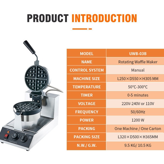Digital Control Rotatable Belg - Waffle Iron Belgian recension och pris