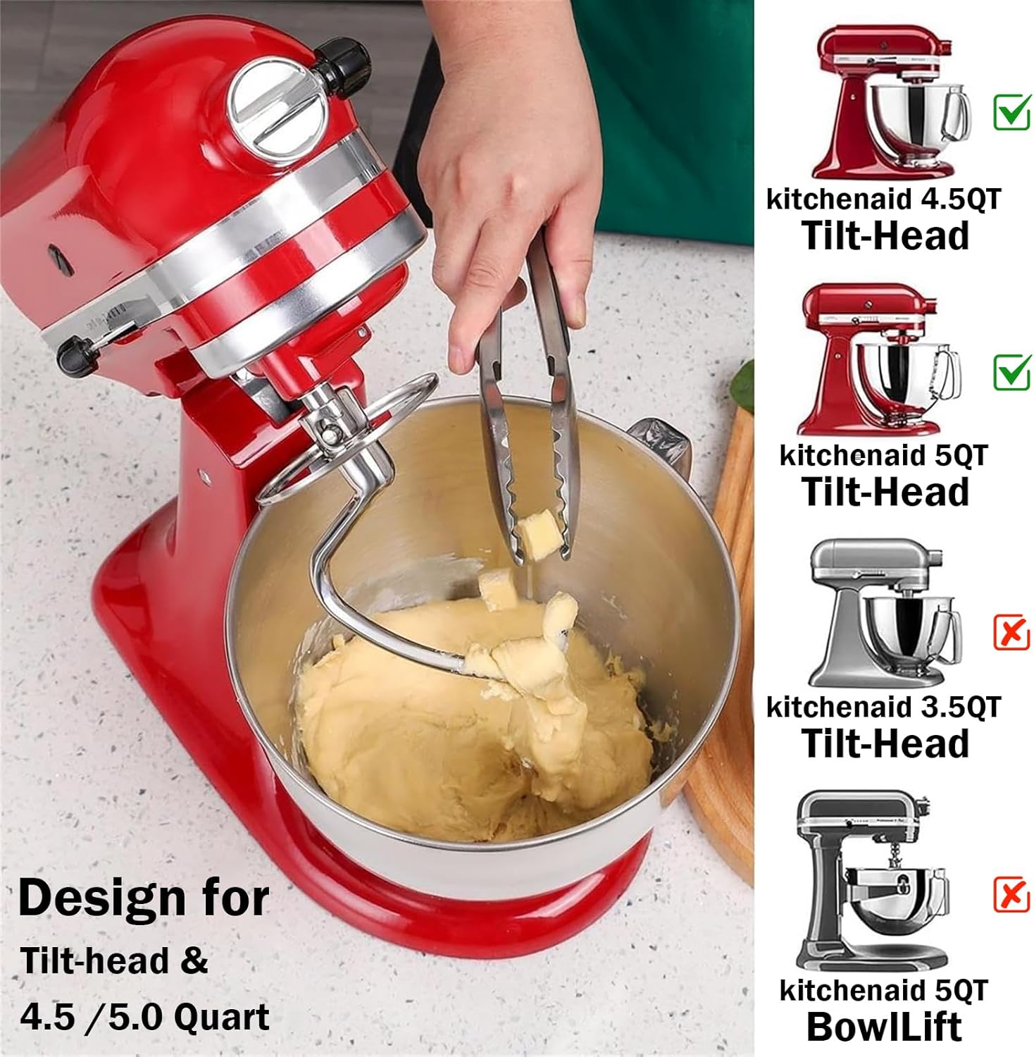 Stainless Steel Dough Hook Wit - Kitchen Appliances Kitchenaid recension och pris