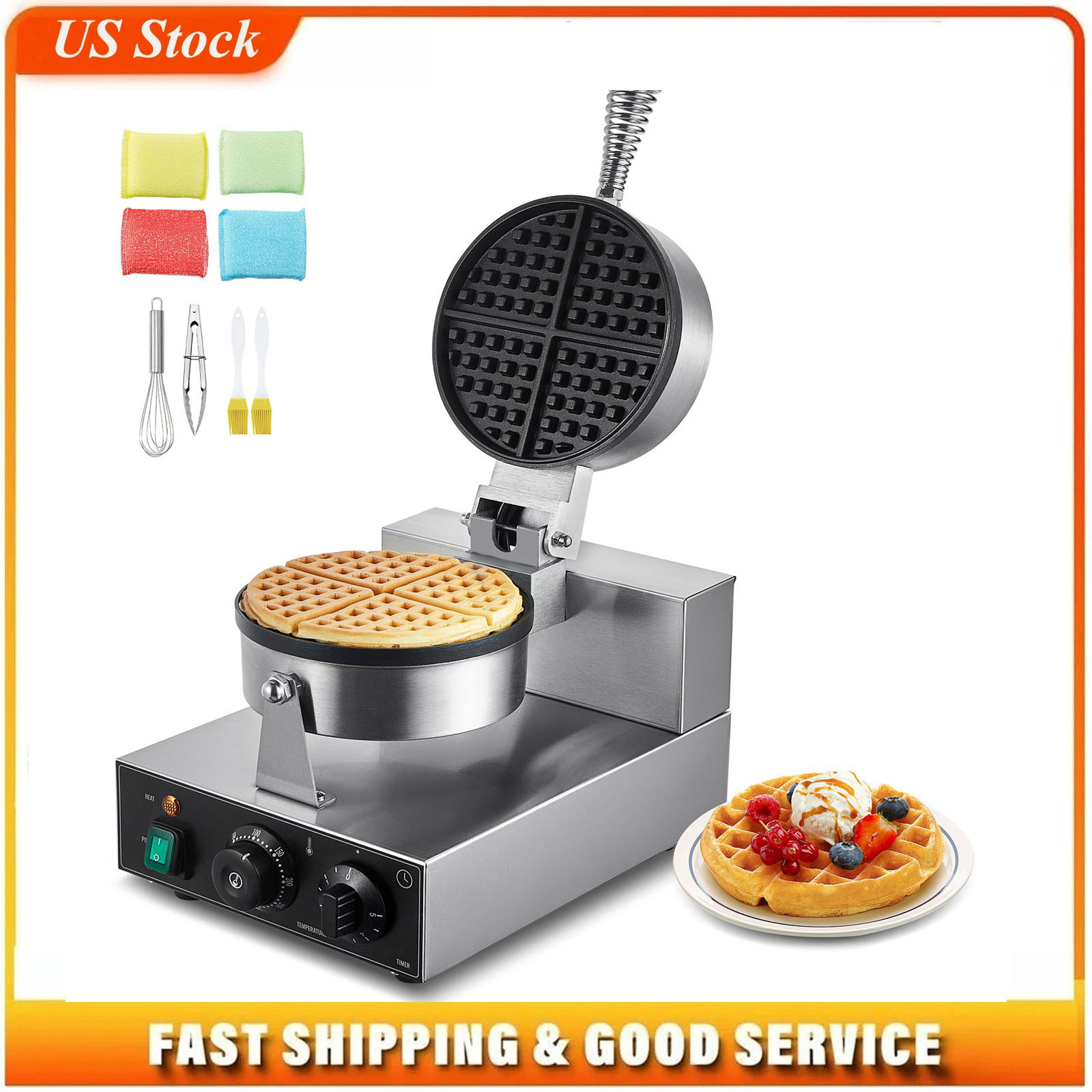 Commercial Waffle Maker, 1230W - Waffle Iron Belgian recension och pris